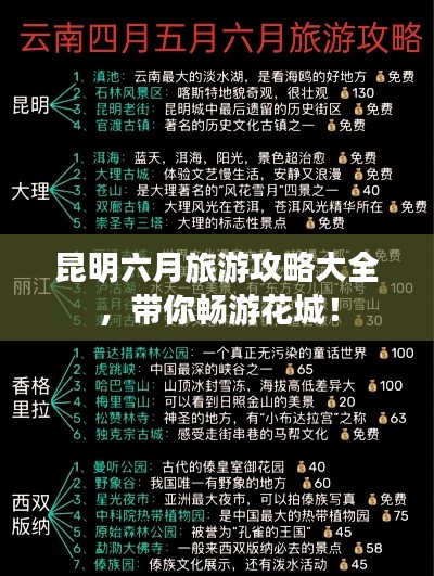 昆明六月旅游攻略大全，帶你暢游花城！