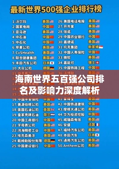 海南世界五百強公司排名及影響力深度解析
